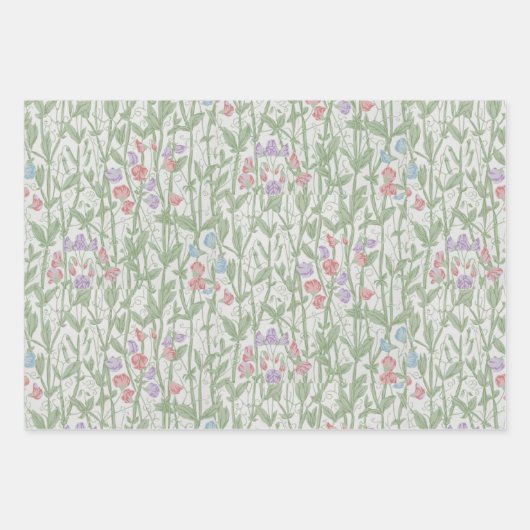 Floral Morris Pattern  Sweet Pea Clover Inpakpapier Vel (Voorkant)