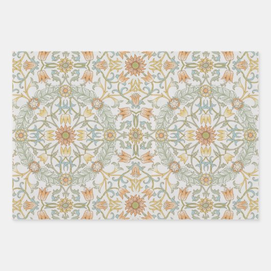 Floral  Morris Pattern Wreath Daffodil Inpakpapier Vel (Voorkant 2)