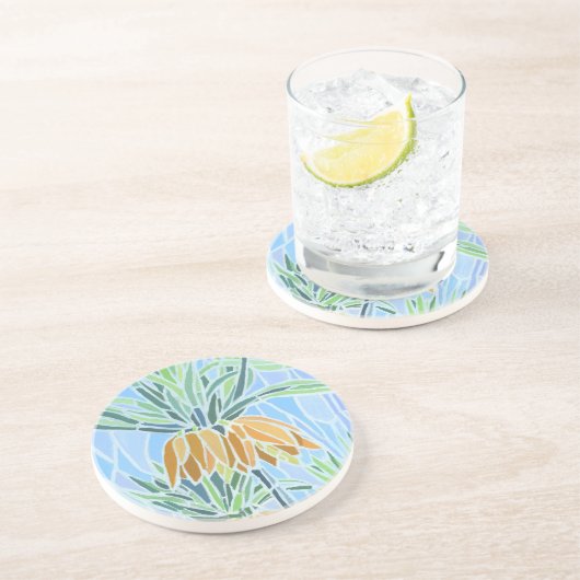 Floral Mosaic Design Onderzetter (Zijkant)