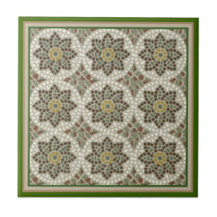 Floral Mosaic Tile Tegeltje