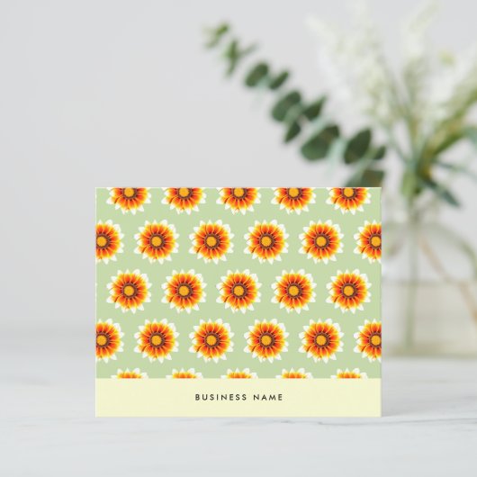 Floral Mosterd Geel Small Business Order Insert (Staand voorkant)
