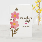 Floral Mothers Day Message Card Kaart (Gele Bloem)