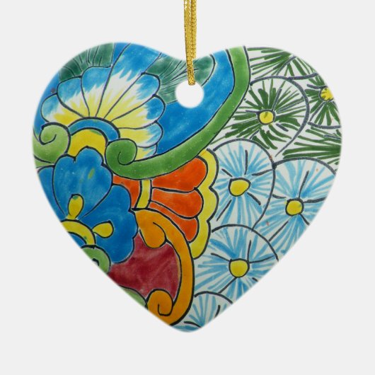 Floral motief keramisch ornament (Voorkant)