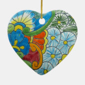 Floral motief keramisch ornament (Achterkant)