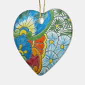 Floral motief keramisch ornament (Links)