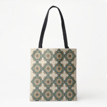 Floral Motif Canvas tas