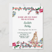 Floral Motif Egg Waterverf Greenery Easter Bunny Kaart (Voorkant)