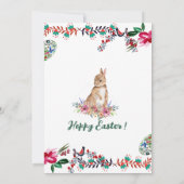 Floral Motif Egg Waterverf Greenery Easter Bunny Kaart (Achterkant)