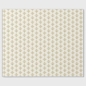 Floral Motif Gold Pattern Elegant Flower Cadeaupapier (Vlak)