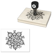 Floral Motif, Handtekening Rubber Stempel 4 x 5 in (Gestempeld)