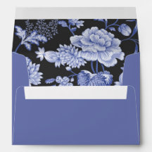 Floral Motif in Blue and Black Wedding