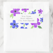Floral Motif Labels voor Paarse en blauwe Waterver (Tas)
