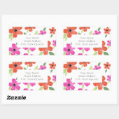 Floral Motif Labels voor warme roze en Oranje Wate (Vel)