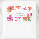 Floral Motif Labels voor warme roze en Oranje Wate (Tas)