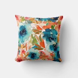 Floral Motifs in Waterverf Kussen