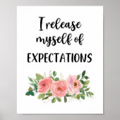 Floral Motivatie bevalling Kantoor klaslokaal Poster (Voorkant)