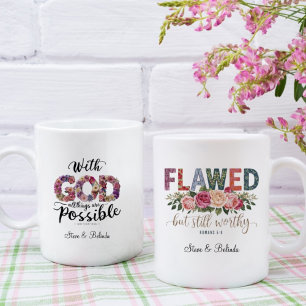 Floral Motivatie Religieuze Schrift Quote Koffiemok