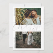 Floral Mountain Poppy Wedding 2 Foto's Opslagdatum Kaart (Voorkant)