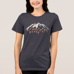 Floral Mountain Vrouwen T-shirt in Donkergrijs