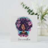 Floral mouszing Afro Woman (Staand voorkant)