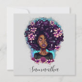 Floral mouszing Afro Woman (Voorkant)