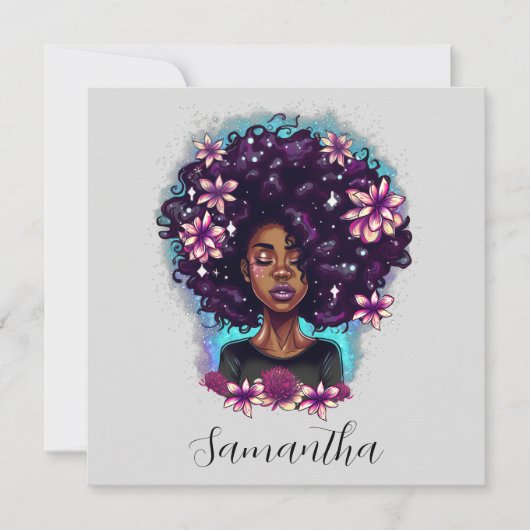 Floral mouszing Afro Woman (Voorkant)