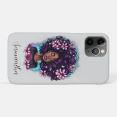 Floral mouszing Afro Woman Case-Mate iPhone Case (Achterkant (horizontaal))