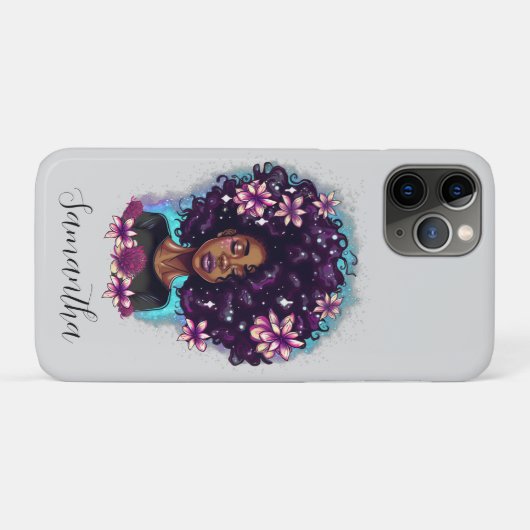 Floral mouszing Afro Woman Case-Mate iPhone Case (Achterkant (horizontaal))