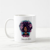 Floral mouszing Afro Woman Koffiemok (Links)