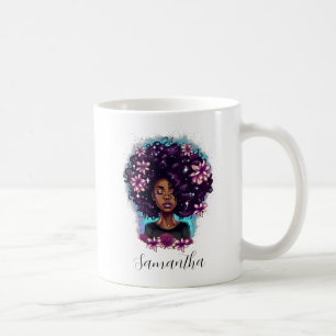 Floral mouszing Afro Woman Koffiemok