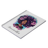 Floral mouszing Afro Woman Notitieboek (Linkerzijde)