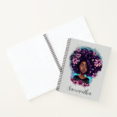 Floral mouszing Afro Woman Notitieboek (Binnen)