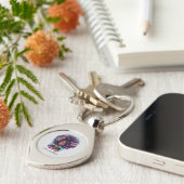 Floral mouszing Afro Woman Sleutelhanger (Zijkant)
