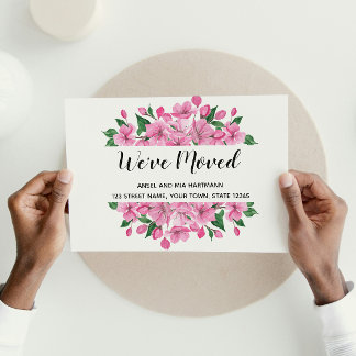 Floral Moving Announcement Briefkaart
