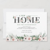 Floral Moving Botanisch Nieuw Bewegd Adres Aankondiging (Voorkant)