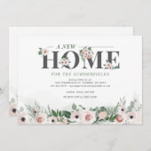 Floral Moving Botanisch Nieuw Bewegd Adres Aankondiging (Voorkant / Achterkant)