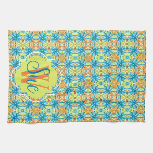 Floral mozaïek keukenhanddoek (Horizontaal)