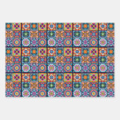 Floral mozaïek tegel ontwerp 8 inpakpapier vel (Voorkant)