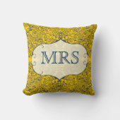  Floral Mrs Brides Pillow, u kiest kleuren Kussen (Voorkant)