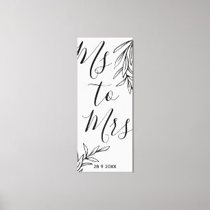 Floral Ms aan Mrs vrijgezellenfeest Canvas Print