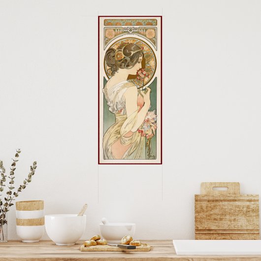 Floral. Mucha Poster (Keuken)