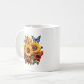 Floral Mug, Sunflower mug Koffiemok (Voorkant links)