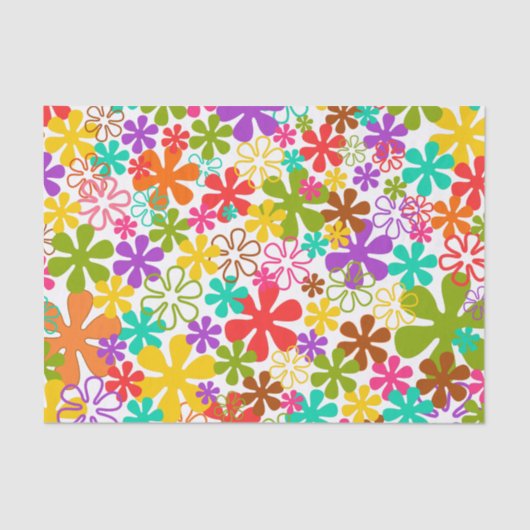 Floral Multi-Color Tissuepapier (Voorkant)