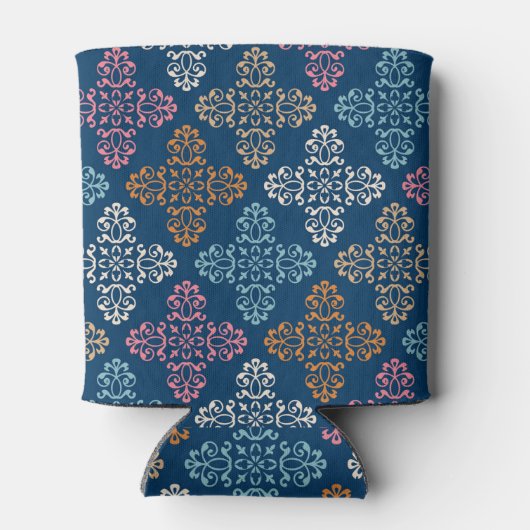 Floral Multicolor Achtergrond Blikjeskoeler (Achterkant)