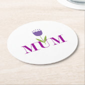 Floral Mum Ronde Kartonnen Onderzetter (Gebogen)