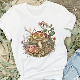 Floral Mushroom T-shirt voor dames