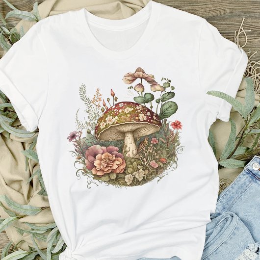 Floral Mushroom T-shirt voor dames