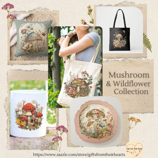 Floral Mushroom T-shirt voor dames