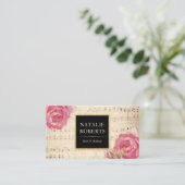 Floral Music Note Makeup Artist Hair Salon Visitekaartje (Staand voorkant)