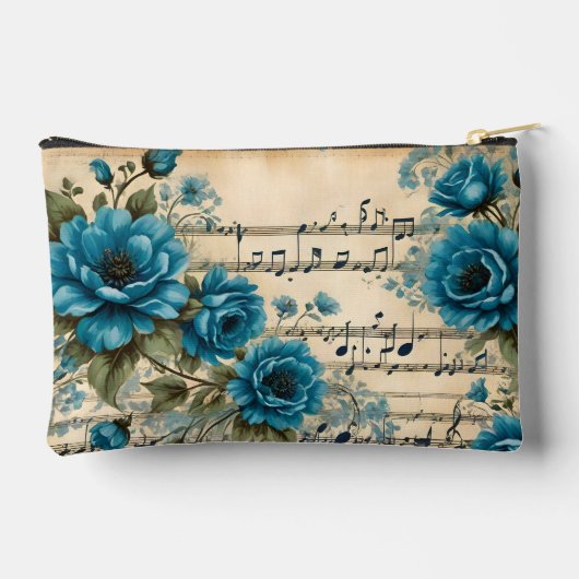 Floral Musical themed Accessory Pouch Etui (Achterkant)